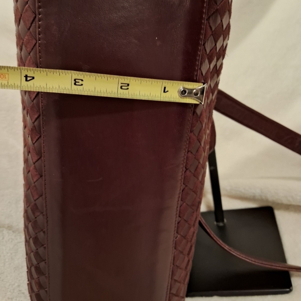 Bally Burgundy Woven Leather Satchel - Picture 11 of 11